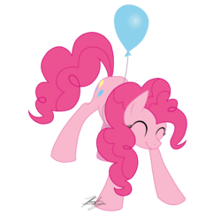 Size: 2000x2000 | Tagged: safe, artist:cloud-dash, pinkie pie, g4, balloon, female, floating, high res, solo, then watch her balloons lift her up to the sky