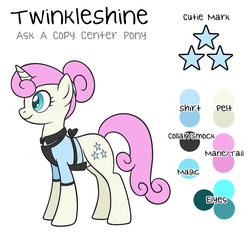 Size: 700x652 | Tagged: safe, artist:askacopycenterpony-blog, twinkleshine, ask a copy center pony, g4, female, reference sheet, solo