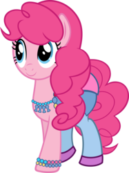 Size: 4489x6000 | Tagged: safe, artist:skill:draw, artist:slb94, pinkie pie, earth pony, pony, g4, absurd resolution, alternate hairstyle, bracelet, cute, diapinkes, equestria girls (song), female, katy perry, katy pie, necklace, simple background, solo, transparent background, vector