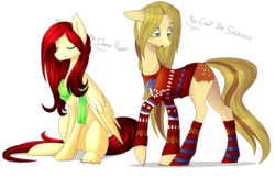 Size: 2317x1501 | Tagged: safe, artist:alphaaquilae, oc, oc only, pony, christmas sweater, clothes, crossover, duo, male, sonic the hedgehog, sonic the hedgehog (series), sweater