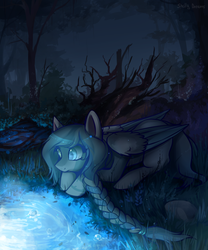 Size: 2500x3000 | Tagged: safe, artist:shellydreams, oc, oc only, pegasus, pony, forest, high res, pond, solo, wings