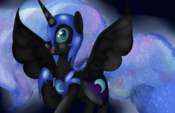 Size: 1700x1100 | Tagged: safe, artist:stanfel, nightmare moon, pony, g4, female, solo