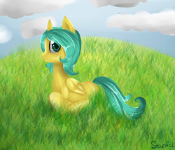 Size: 1024x878 | Tagged: safe, artist:stanfel, oc, oc only, pony, grass, solo