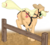 Size: 1751x1567 | Tagged: safe, artist:graboiidz, applejack, earth pony, pony, g4, applebutt, applejack's hat, barrier, bit, both cutie marks, braid, bridle, bucking, butt, cowboy hat, dock, female, harness, hat, horseshoes, looking at you, looking back, looking back at you, plot, saddle, solo, underhoof