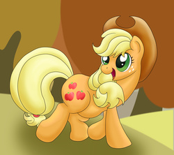 Size: 1400x1245 | Tagged: safe, artist:seenty, applejack, earth pony, pony, g4, belly, female, pregnant, sensibly-proportioned pregnancy, solo