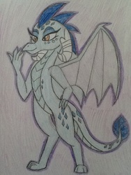 Size: 720x960 | Tagged: safe, artist:cottoncattailtoony, princess ember, dragon, g4, female, smiling, solo, traditional art