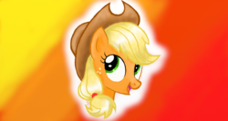 Size: 1366x728 | Tagged: safe, artist:gaelledragons, applejack, g4, bust, female, portrait, solo