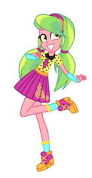 Size: 1800x3500 | Tagged: safe, artist:mixiepie, lemon zest, equestria girls, g4, alternate hairstyle, alternate universe, canterlot high, clothes, cute, female, pigtails, pleated skirt, raised leg, shoes, simple background, skirt, sneakers, socks, solo, transparent background, vector, wondercolts