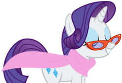 Size: 4284x2909 | Tagged: safe, artist:sketchmcreations, rarity, g4, no second prances, clothes, eyes closed, female, glasses, high res, inkscape, scarf, simple background, smiling, solo, transparent background, vector