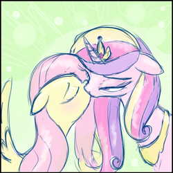 Size: 600x600 | Tagged: safe, artist:hudoyjnik, fluttershy, princess cadance, alicorn, pegasus, pony, g4, crack shipping, cute, duo, eyes closed, female, floppy ears, flutterdance, kissing, lesbian, lineart, mare, raised eyebrow, shipping, wingboner