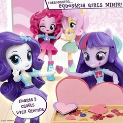 Size: 320x320 | Tagged: safe, fluttershy, pinkie pie, rarity, twilight sparkle, equestria girls, g4, clothes, craft, doll, equestria girls minis, flower, heart, irl, photo, skirt, tank top, toy, wood