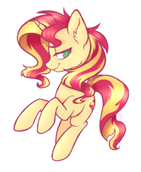 Size: 1800x2200 | Tagged: safe, artist:hawthornss, sunset shimmer, pony, unicorn, g4, bedroom eyes, ear fluff, female, looking at you, no pupils, simple background, solo, transparent background