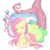 Size: 1024x1024 | Tagged: safe, artist:alilangelkitty, fluttershy, bird, rabbit, g4, braid, bush, cute, eyes closed, female, flower, prone, shyabetes, solo, tree, watermark