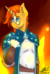 Size: 809x1200 | Tagged: safe, artist:blitzenoo, sunburst, anthro, g4, male, solo