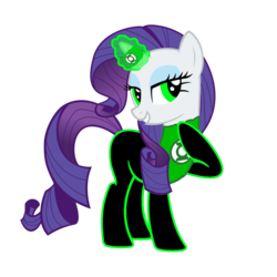 Size: 1152x1152 | Tagged: safe, artist:almostfictional, artist:motownwarrior01, rarity, g4, crossover, dc comics, female, green lantern, green lantern (comic), green lantern ring, horn, horn ring, power ring, ring, simple background, solo, transparent background