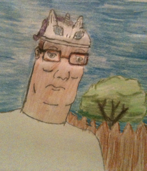 Size: 900x1045 | Tagged: safe, artist:everage, rarity, human, g4, crossover, hank hill, hat, king of the hill, traditional art