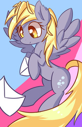 Size: 1271x1964 | Tagged: safe, artist:kawaiipony2, derpy hooves, pegasus, pony, g4, ear fluff, female, letter, mare, solo