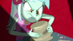 Size: 1280x720 | Tagged: safe, screencap, lyra heartstrings, human, all's fair in love & friendship games, equestria girls, g4, clay, female, pottery, pottery wheel, sculpting, solo