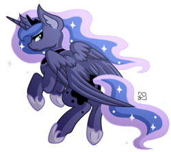 Size: 1350x1200 | Tagged: safe, artist:amazing-artsong, princess luna, alicorn, pony, g4, female, looking back, rear view, simple background, solo, transparent background, underhoof