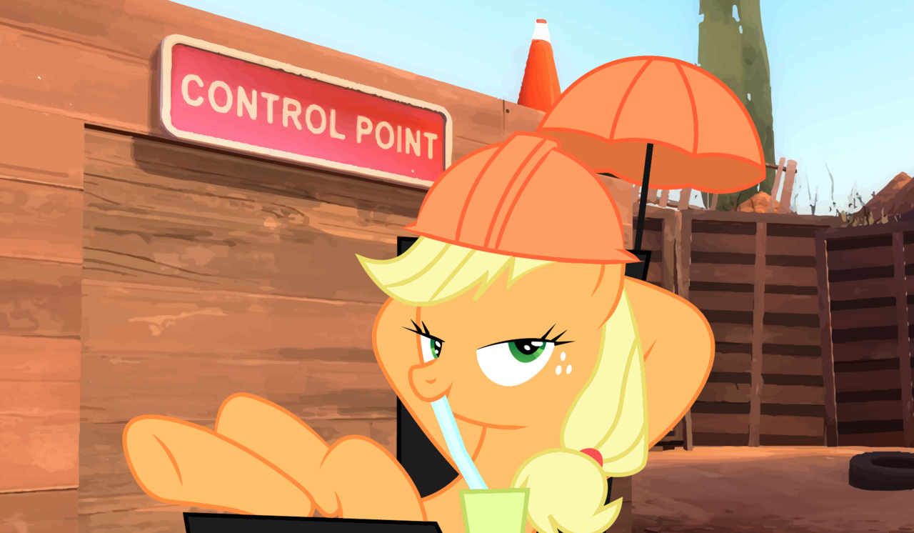 1166150 - safe, artist:ponykord, applejack, crossover, engiejack, engineer,  my little pony, parody, rancho relaxo, team fortress 2 - Derpibooru