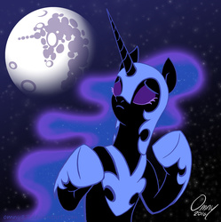 Size: 800x804 | Tagged: safe, artist:omny87, nightmare moon, alicorn, pony, g4, female, mare in the moon, meme, moon, pacha, solo, the emperor's new groove, when x just right