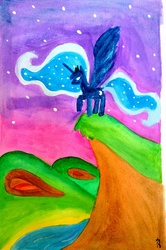 Size: 1033x1553 | Tagged: safe, artist:dawn-designs-art, princess luna, g4, dream, dreamscape, female, solo, traditional art, watercolor painting