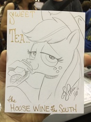 Size: 1024x1365 | Tagged: safe, artist:andy price, applejack, g4, female, solo, sweet tea, traditional art