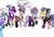 Size: 1024x697 | Tagged: safe, artist:candygirl132, fuchsia blush, lavender lace, pixel pizazz, trixie, violet blurr, equestria girls, g4, my little pony equestria girls: rainbow rocks, 2016, equestria girls ponified, ponified, requested art