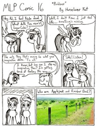 Size: 1024x1354 | Tagged: safe, artist:horselover fat, applejack, rainbow dash, comic:mlp comic, g4, comic, existential crisis, schizophrenia