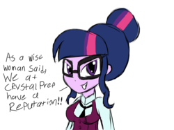 Size: 1024x768 | Tagged: safe, artist:mildockart, sci-twi, twilight sparkle, equestria girls, g4, my little pony equestria girls: friendship games, alternate universe, crystal prep, crystal prep academy, evil, evil smile, female, out of character, solo