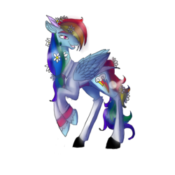 Size: 1730x1730 | Tagged: safe, artist:brainiac, rainbow dash, pegasus, pony, g4, clothes, cute, female, marriage, masculine, solo, tuxedo, wedding, white tuxedo