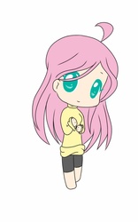 Size: 800x1280 | Tagged: safe, artist:cute_pinkie7, fluttershy, human, g4, base used, chibi, clothes, female, humanized, solo, sweater, sweatershy