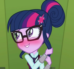 Size: 568x530 | Tagged: safe, edit, edited screencap, screencap, sci-twi, twilight sparkle, equestria girls, g4, my little pony equestria girls: friendship games, blushing, blushlight sparkle, cute, twiabetes