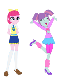 Size: 791x1010 | Tagged: safe, artist:bulbaderp, pinkie pie, sunny flare, equestria girls, g4, alternate universe, female, ms paint