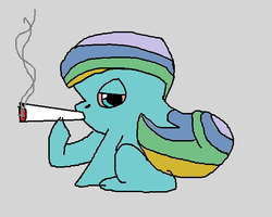 Size: 580x463 | Tagged: safe, oc, oc only, oc:rainbomination, /mlp/, 1000 hours in ms paint, 4chan, drugs, joint, marijuana, meme, ms paint, solo