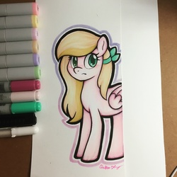 Size: 3024x3024 | Tagged: safe, artist:chelseaz123, oc, oc only, pegasus, pony, copic, female, high res, looking at you, mare, marker, marker drawing, markers, solo, traditional art