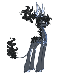 Size: 805x1052 | Tagged: safe, artist:australian-senior, oc, oc only, oc:arlon invictus, alicorn, kirin, pony, kirindos, alternate universe, announcer (portal), antlers, colored hooves, leonine tail, ponified, portal (valve), portal 2, scales, simple background, solo, transparent background, unshorn fetlocks