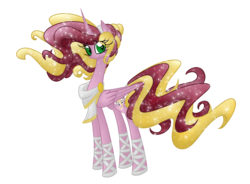 Size: 1972x1450 | Tagged: safe, artist:australian-senior, oc, oc only, oc:caroline luminia, alicorn, pony, kirindos, alternate universe, ponified, portal (valve), portal 2, solo