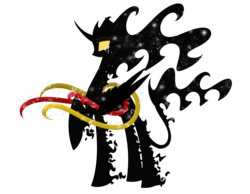 Size: 1762x1370 | Tagged: safe, artist:australian-senior, alicorn, kirin, pony, kirindos, alternate universe, corrupted, crying, glados, nightmarified, ponified, portal (valve), simple background, solo, transparent background