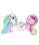 Size: 1812x2094 | Tagged: safe, artist:dotdotdotfreak, princess cadance, princess celestia, g4, eyes closed, laughing, simple background, sissy slap fight, slapping, transparent background