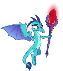 Size: 5680x6410 | Tagged: safe, artist:90sigma, princess ember, dragon, g4, gauntlet of fire, absurd resolution, bloodstone scepter, dragon lord ember, female, simple background, solo, transparent background, vector