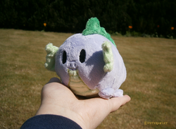 Size: 1000x732 | Tagged: safe, artist:hipsterowlet, spike, g4, blob, hand, irl, photo, plushie, spike ball