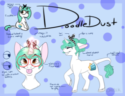 Size: 3850x2975 | Tagged: dead source, safe, artist:alaggi, oc, oc only, pony, unicorn, doodledust, glasses, high res, leonine tail, reference sheet
