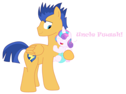 Size: 8893x6613 | Tagged: safe, artist:taijitu, flash sentry, princess flurry heart, pony, g4, absurd resolution, backwards cutie mark, cute, diasentres, equestria's best uncle, flurrybetes, holding a pony, papa flash, uncle and niece, uncle flash
