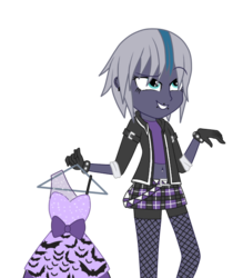 Size: 555x634 | Tagged: safe, artist:crownedz, oc, oc only, oc:elizabat stormfeather, equestria girls, g4, belly button, belly piercing, bellyring, clothes, clothes hanger, dress, ear piercing, earring, equestria girls-ified, fishnet stockings, gloves, jacket, lip piercing, midriff, miniskirt, piercing, plaid, skirt, socks, solo, stockings, thigh highs, zettai ryouiki