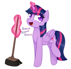 Size: 983x951 | Tagged: dead source, safe, artist:ultrard, twilight sparkle, alicorn, pony, g4, the saddle row review, broom, colored pupils, cute, female, magic, open mouth, simple background, solo, sweeping, sweepsweepsweep, transparent background, twiabetes, twilight sparkle (alicorn), twilight sweeple