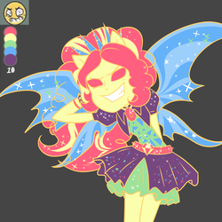 Size: 3000x3000 | Tagged: safe, artist:itsnotdaijoubu, adagio dazzle, equestria girls, g4, emoji, female, grin, high res, limited palette, ponied up, smiling, solo