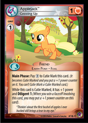 Size: 358x500 | Tagged: safe, enterplay, applejack, g4, marks in time, my little pony collectible card game, ccg, filly, merchandise