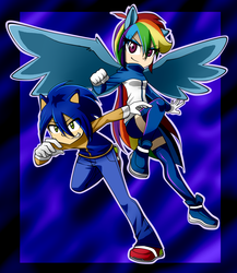 Size: 1000x1150 | Tagged: safe, artist:nekojackun, rainbow dash, human, g4, crossover, eared humanization, humanized, male, sega, sonic the hedgehog, sonic the hedgehog (series), winged humanization