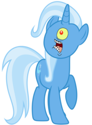 Size: 440x600 | Tagged: safe, trixie, pony, unicorn, g4, face swap, female, mare, plankton, solo, spongebob squarepants, wat, what has science done